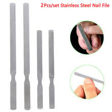 2Pcs/Set Strong Professional Nail Sanding 2/4 Sided Polishing Stainless Steel Nail Files Buffering Nail Art Beauty Tools 2024 - buy cheap