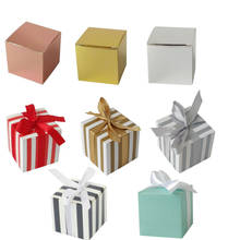 Подарочные коробки для конфет в золотую полоску, 5 шт., коробка для шоколада, драже, крещения, печенья, торта, выпечки, Свадебная Упаковка, детские сумки для душа на день рождения 2024 - купить недорого