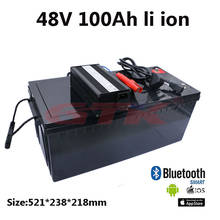 Potente batería de iones de litio de 48V 100Ah, carcasa de ABS impermeable con BMS para RV, carro de golf marino, almacenamiento de energía solar + cargador de 10A 2024 - compra barato