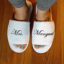 Customized Name Unique Title Slippers Wedding Monogrammed Slippers Rose gold Foil gold Black bridal Bridesmaid Gift - Unise teip 2024 - buy cheap