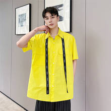 Camisas masculinas soltas de manga curta, camisetas casuais estilo coreano harajuku para homens, de verão 2024 - compre barato