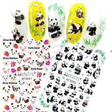 Fashion Nail Art Stickers Decoration Panda Manicure Design Bear Cartoon Nail Sticker Decal Self Adhesive 3D Foil Nail Art Decals 2024 - buy cheap