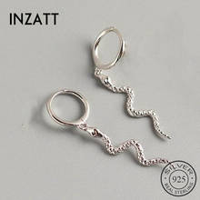 INZATT Real 925 Sterling Silver Snake Hoop Earrings For Fashion Woman Party Fine Jewelry Minimalist Accessories Punk Gift 2024 - buy cheap