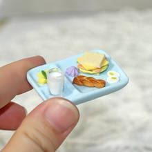 1/12 Dollhouse Miniature Accessories Mini Breakfast Buffet Plate Model Simulation Food Tray Toys for Doll House Decoration 2024 - buy cheap