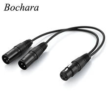 Bochara-Divisor Y convertidor de Cable Dual para amplificador de micrófono, 30cm, 3 pines, XLR de hembra a macho 2024 - compra barato