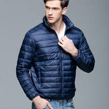 Chaqueta de plumón de pato para hombre, Parkas lisas, ultraligeras, finas, de talla grande, abrigo Y003, otoño e invierno, novedad de 2021 2024 - compra barato