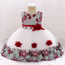 Vestido infantil de renda, vestido floral para meninas, vestido para bebês com batismo, festa de aniversário de 1 ano, casamento 2024 - compre barato