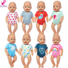 Boneca reborn bebê 40cm, roupas de verão, macacões curtos 18 polegadas, camisa de biquíni para meninas, presente de crianças 2024 - compre barato