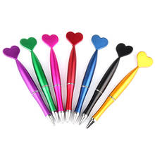 Love Heart Metallic Feel Plastic Ballpoint Pen Student School Office Supplies 0.5mm Stationery Ball Pen Advertising Gift 2024 - buy cheap