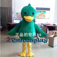 Verde selvagem pato mascote traje dos desenhos animados personagem animal engraçado vestido halloween aniversário cosplay vestuário adulto pato mascote 2024 - compre barato