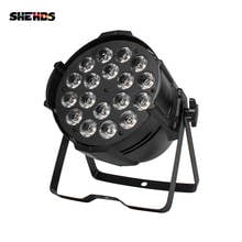 SHEHDS-luz Par LED de aluminio 6 en 1 para escenario, 18x18W, RGBWA + UV, DJ, DMX, Uplighting, fiesta, efecto de lavado, KTV, música, teatro, evento, 8 unids/lote 2024 - compra barato