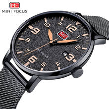 Mini focus relógio de pulso masculino fashion, de pulso em aço inoxidável quartzo, esportivo cronógrafo 2024 - compre barato
