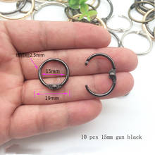 10 pçs/lote diâmetro interno 15mm metal mola portão o anel openable keyring diy para o saco correia fivelas de corrente snap acessórios 2024 - compre barato