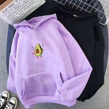 Sudadera con capucha de aguacate para mujer, suéter informal de manga larga con capucha, color violeta, de gran tamaño, a la moda 2024 - compra barato