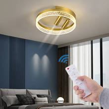 Потолочный светодиодный светильник, Современная Золотая лампа на потолок для гостиной, кухни, коридора, приглушаемая лампа с дистанционным управлением, 220 В 2024 - купить недорого