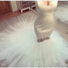 Женское свадебное платье со шлейфом Angelsbridep, платье с юбкой-годе, с кристаллами, формальное платье невесты, 2021 2024 - купить недорого