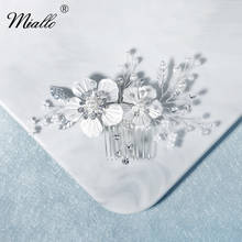 Miallo Fashion Leaf Flower Hair Comb Clips for Women Rhinestone Bridal Wedding Hair Accessories Jewelry Bride Headpiece Gifts 2024 - buy cheap