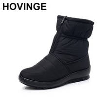 HOVINGE    Plus Size Waterproof Ankle Boots Flexible Cube Woman Boots High Quality Cozy Warm Fur Inside Snow Boots Winter Shoe 2024 - buy cheap