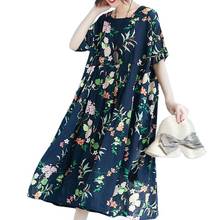 ARCSINX Floral Dress Women Plus Size 4XL 5XL 6XL Chic Prairie Summer Dresses And Sundresses Mori Girl Cotton Women's Dress 7XL 2024 - buy cheap