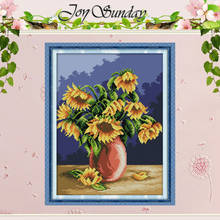 Sunflower vase (3) Patterns Counted Cross Stitch 11CT 14CT Cross Stitch Set Wholesale Cross-stitch Kit Embroidery Needlework 2024 - buy cheap