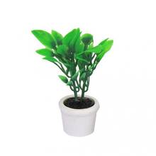 2pcs 1/12 Scale Dollhouse Miniature Green Plant in White Pot Garden Accessory For Kids Baby Dollhouse Plant 2024 - buy cheap