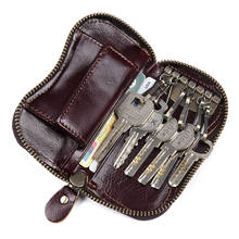 Luufan, брелок из натуральной кожи, винтажный кошелек для ключей, мужской держатель, чехол для ключей на молнии, дизайнерская ключница, маленький чехол для ключей, сумка для мужчин 2024 - купить недорого