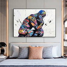 Thinker Man Graffiti Art Paintings on the Wall Art Posters and Prints Portrait of Think Canvas Pictures For Living Room Cuadros 2024 - buy cheap