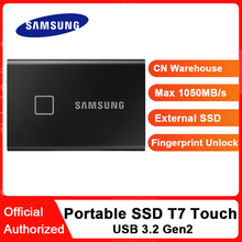 Samsung T7 Touch Portable SSD 500GB 1TB 2TB USB3.2 Fingerprint Recognition Unlock Type-C interface Solid State Drive NVMe 2024 - buy cheap