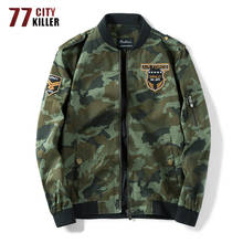 77city killer jaquetas bomber militares masculinas, jaquetas militares de piloto e com gola de camuflagem para homens primavera e outono 2024 - compre barato