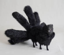 new simulation fox toy plastic&fur real life nine-tails black fox doll gift about 30x12.5cm 2024 - buy cheap