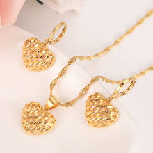 gold heart Necklace Earring Set Women Party Gift  heart Jewelry Sets daily wear mother gift DIY charms women girls  Fine Jewelry 2024 - buy cheap