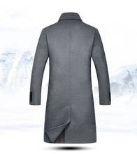 Autumn Winter 2020 New Brand Double Breasted Long Wool Coat Men Long Sleeve Windbreakers For Men Overcaot abrigo hombre 2024 - buy cheap