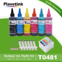 Plavetink T0481-T0486 Ink Cartridge For Epson Stylus Photo R200 R220 R300 R300M R320 R340 RX500 + 6×100ml Bottle Refill Ink Kits 2024 - buy cheap
