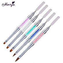 Monja 5Pcs/Set Dual End Nail Art Pattern Design Painting Acrylic UV Gel Extension Drawing Pen Brush UV Gel Removal Spatula Stick 2024 - купить недорого