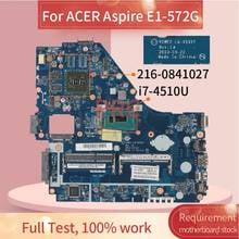 Laptop motherboard For ACER Aspire E1-572G i7-4510U Notebook Mainboard LA-9531P SR1EB 216-0841027 DDR3 2024 - buy cheap