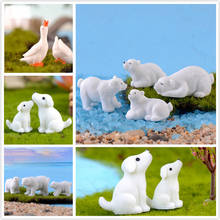 1 шт. белый медведь собаки утка полимерные миниатюры животные фигурки микро Пейзаж украшения для бонсай 2024 - купить недорого
