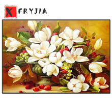 Pintura de diamante 5d diy, bordado de diamantes de flor de Gardenia, mosaico de diamantes redondos completos, Magnolia, punto de cruz, decoración del hogar 2024 - compra barato