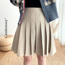 Autumn Winter Knitted Sweater Skirts Pretty Girls Casual High Waist Sweet Pleated Dance Mini Skirts Japanese School Uniform 2024 - buy cheap