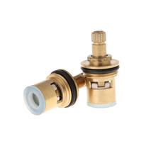 2 Pcs Faucet Replacement Brass 1/4 Turn G1/2" Ceramic Disc Cartridge Hot Cold Tap Valve 2024 - buy cheap