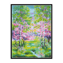 Spring Forest Cross Stitch Kits Patterns Printed Canvas Embroidery Needlework Sets 11CT 14CT Diy Handmade Crafts Home Decoration 2024 - buy cheap