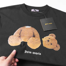 Camiseta solta de alta rua hip-hop palm angels urso de manga curta 2024 - compre barato