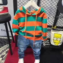 Boys Spring Autumn Clothes Letter Tracksuit Striped Hoodie Tops Pants 2PCS Outfits Kids Baby Boys Set Vetement Enfant Garcon 2024 - buy cheap