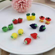 10Pcs/Lot DIY Jewelry Accessories Summer Resin Fruit Apple Strawberry Pineapple Mango Grape Earrings Earrings Female Pendant 2024 - buy cheap