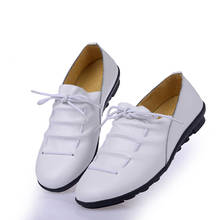 Sapatos femininos casuais em couro legítimo, calçado feminino estilo oxford 2024 - compre barato