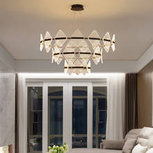 Modern Design Rings Led Pendant Lights Acrylic Dimmable Led Pendant Lamp Living Room Decor Led Hanging Light Luminaire Lamparas 2024 - buy cheap