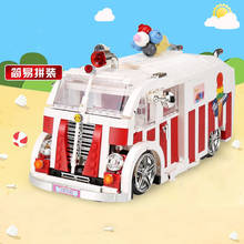 XingBao city compatible  friends ice cream estate car creative Set summer Building Blocks Bricks Bus vehicle MOC 2024 - buy cheap