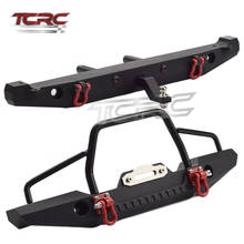 TCRC Metal Front and Rear Bumper with Led Light for 1/10 RC Crawler Car Axial SCX10 90046 90047 Traxxas TRX-4 2024 - buy cheap