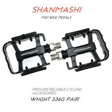 Shanmashi mtb pedal de ciclismo reflexivo antiderrapante dentada pedal da bicicleta de estrada liga de alumínio alongar plataforma apoio para os pés peças da bicicleta 2024 - compre barato