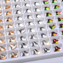 10Pcs White Colorful Glass Rhinestone Heart Shaped Crystal Nail Rhinestones Nails Art Charms Decorations Stones 2024 - buy cheap