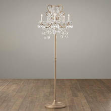 Replica item Manor court lustre crystal 4-5 arm floor lamp vintage white aged pewter aged gold 2024 - buy cheap